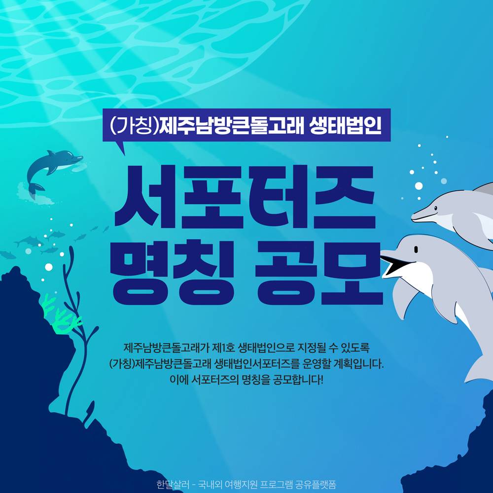 제주남방큰돌고래 생태법인 서포터즈 명칭 공모전-썸네일-0
