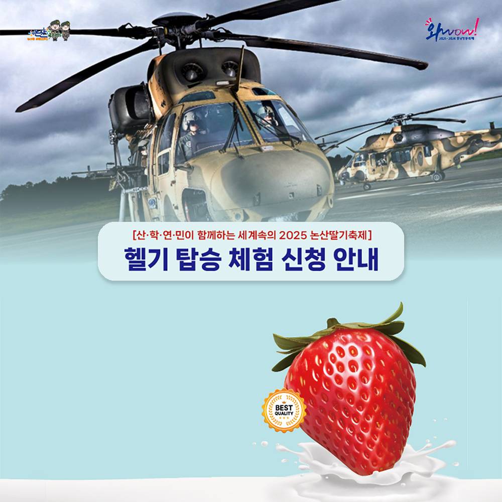 2025 논산 딸기축제 헬기탑승 참가자 모집 (선착순)-썸네일-0