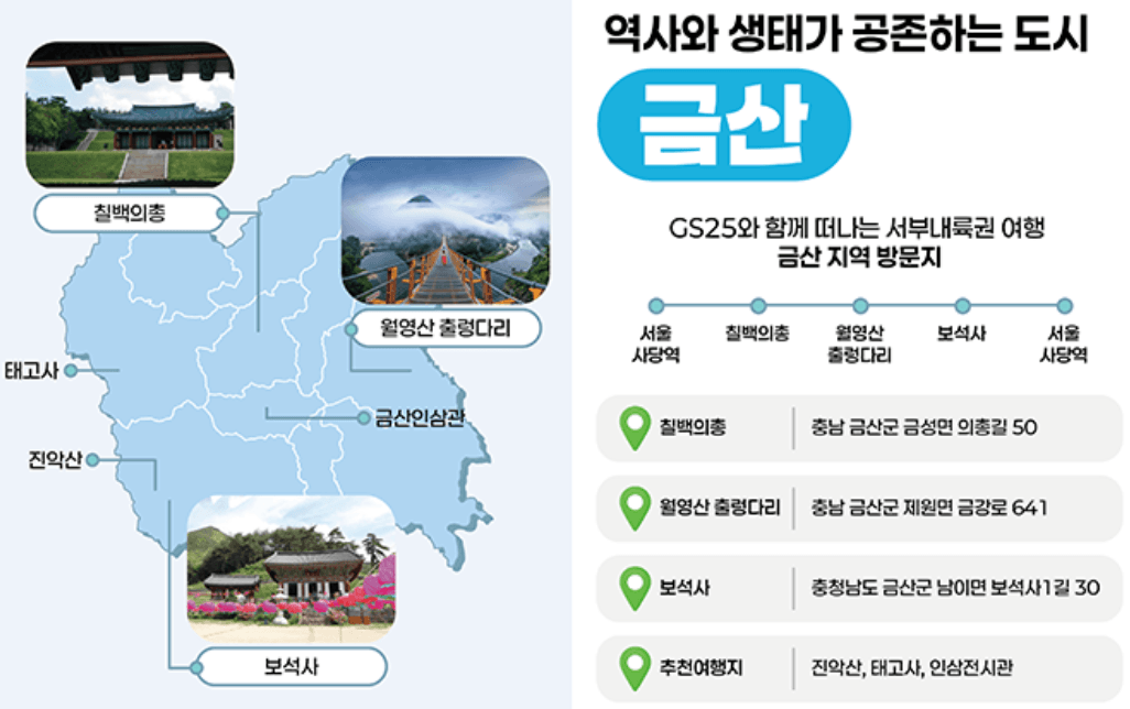 충남 서부내륙권 여행 with GS25 (선착순)