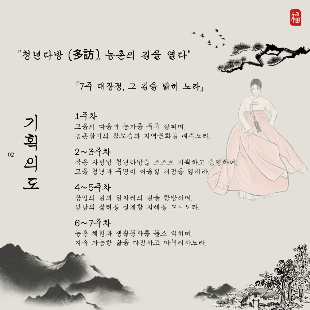 2025년 귀농촌 청년캠프 Settle in 진안 '청년다방(多訪)'