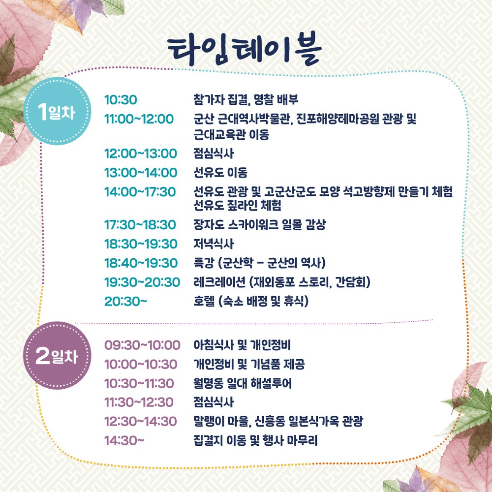 재외동포와 함께하는 우리들의 군산 1박 2일