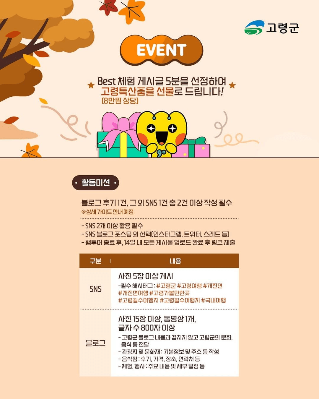 고령 온누리 팸투어 (선착순)