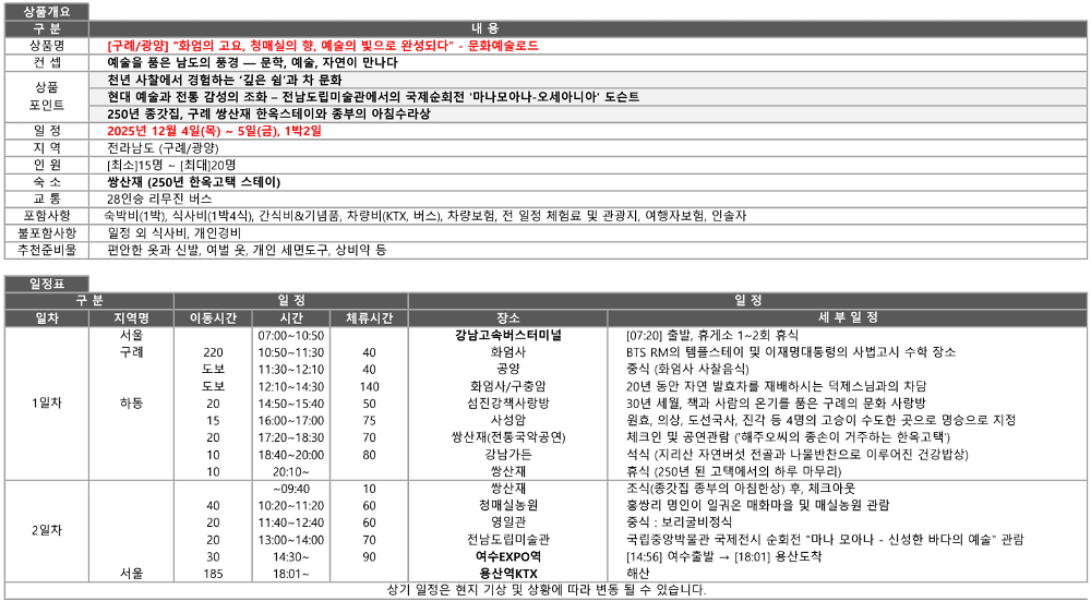 구례 섬진강스테이 크리에이티브 리뷰 투어
