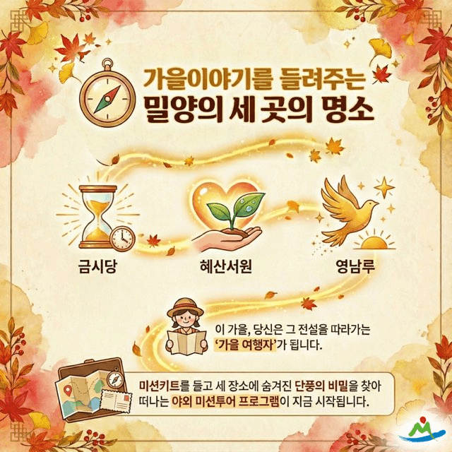 밀양 금길 미션투어 - 단풍의 비밀, 금빛 약속 (선착순)
