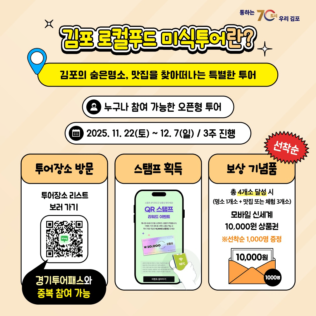 김포 로컬푸드 미식투어단 모집 (선착순)