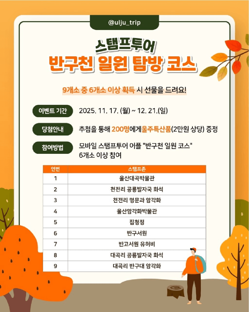 울주 관광 후기이벤트 & 스탬프투어