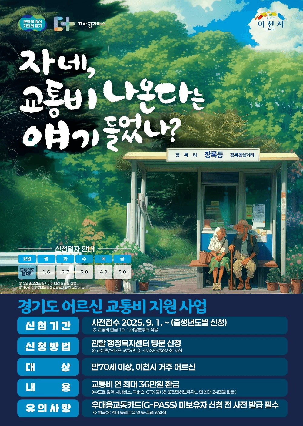 경기 동두천 어르신 교통비 지원