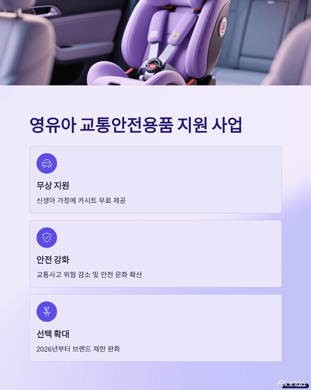 충청남도 영유아 교통안전용품 지원