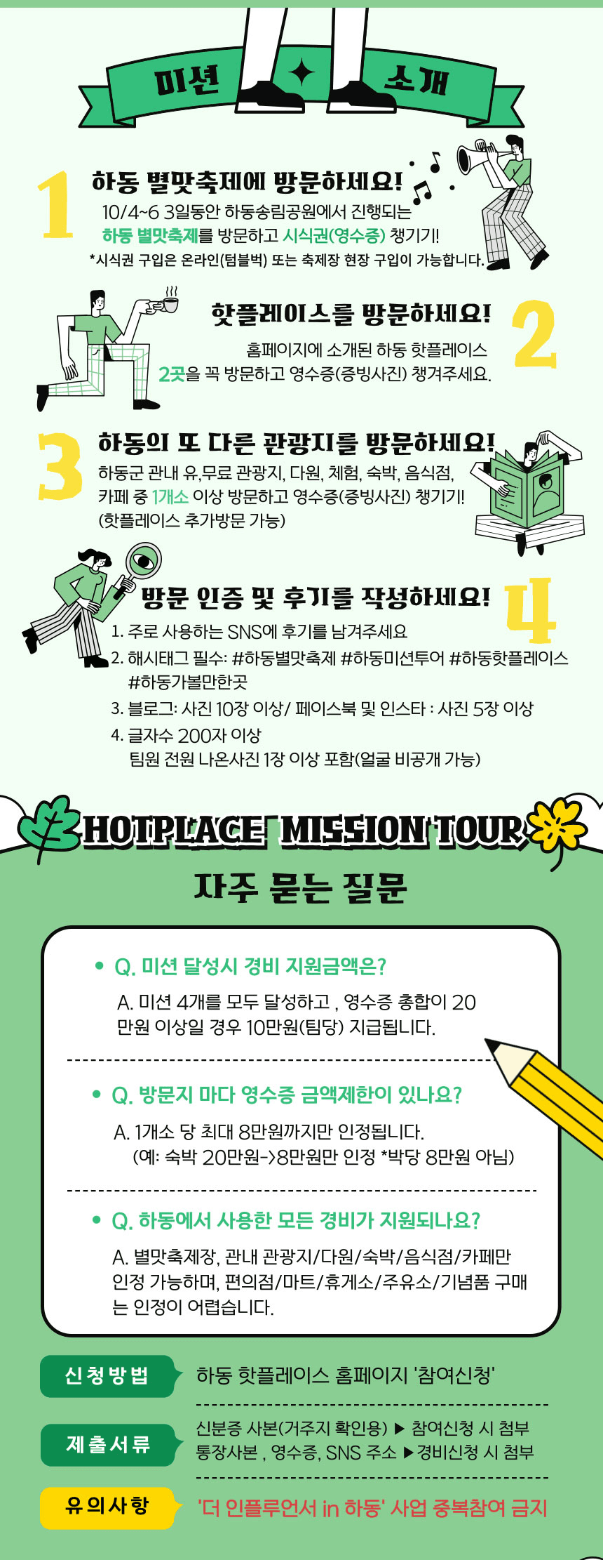 (선착순) 하동별맛축제x핫플레이스 방문하고 여행지원금 받기 (자유여행 미션투어) 
