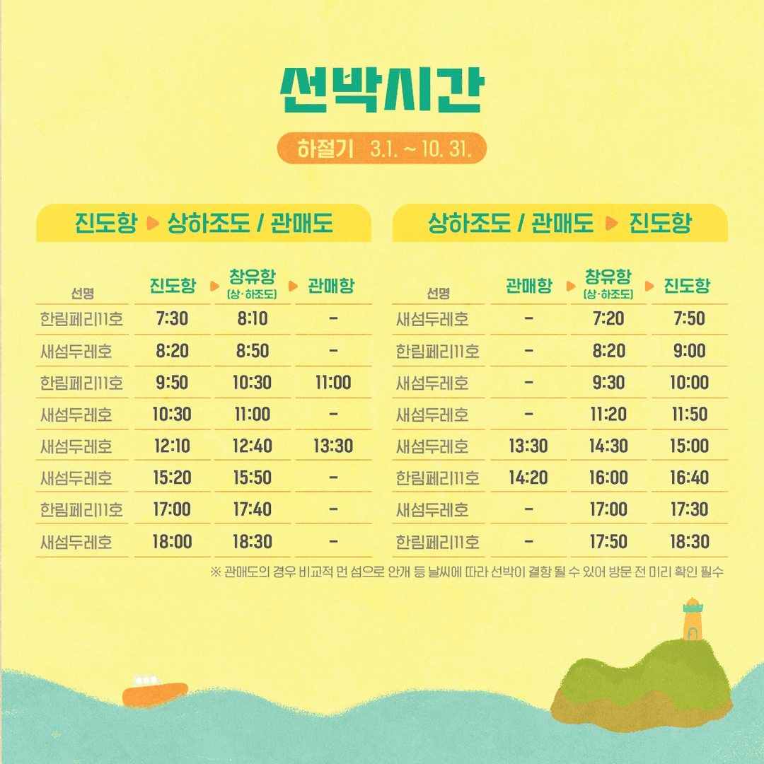 한국섬 신세계 도장찍기 시즌3 (진도 상하조도, 관매도)