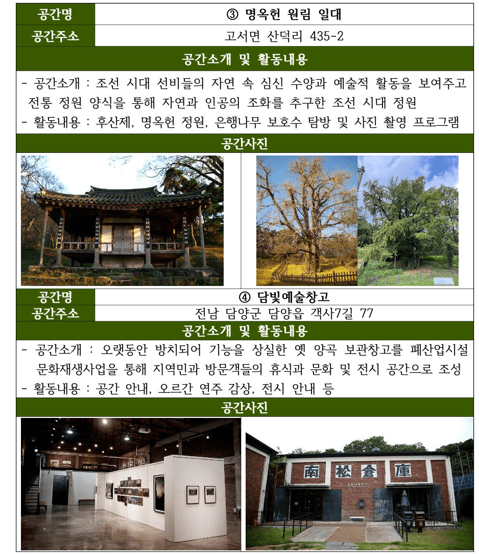 (선착순 - 조기 모집종료되었습니다) 문화피크닉 담양소풍 담풍 참여자 모집