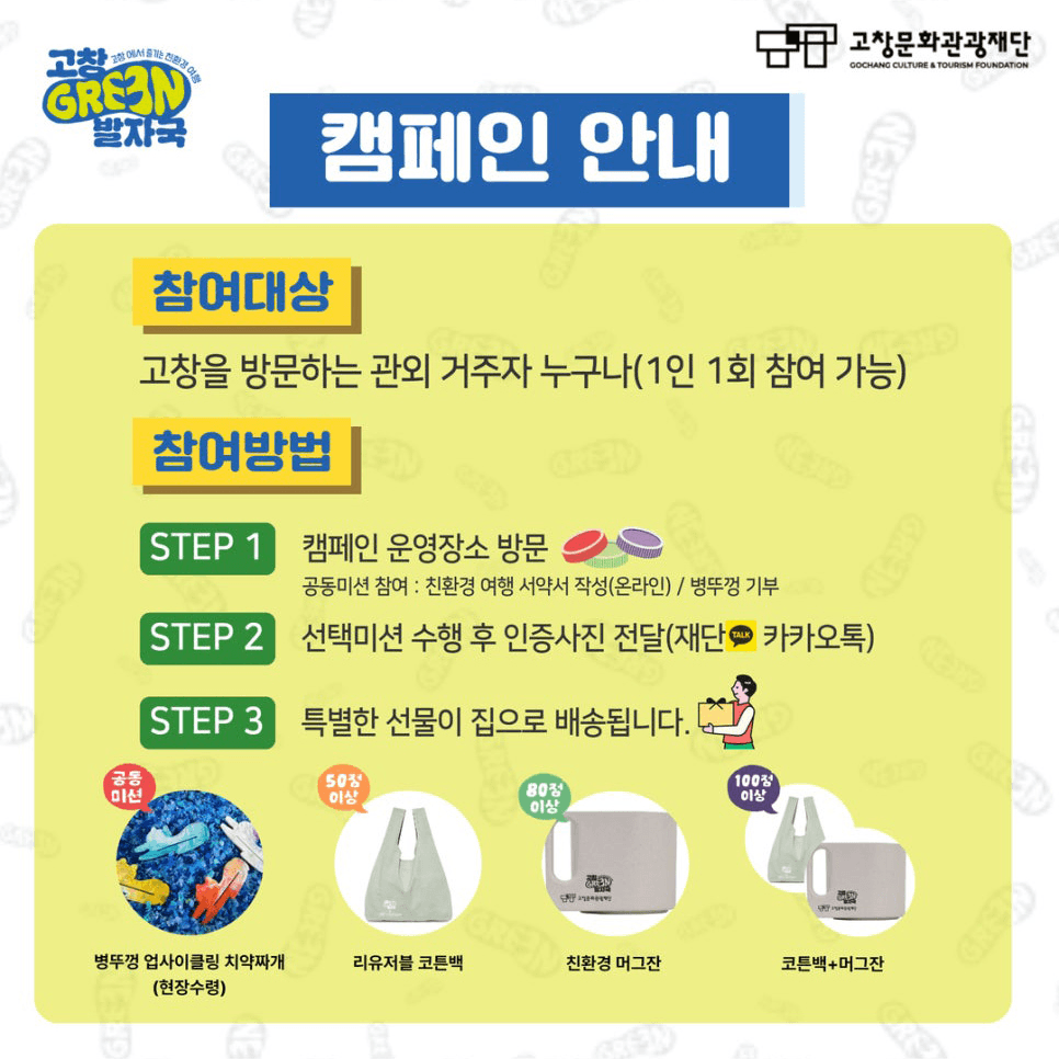 2024 친환경 관광 캠페인 여행 '고창 그린 발자국' (선착순)