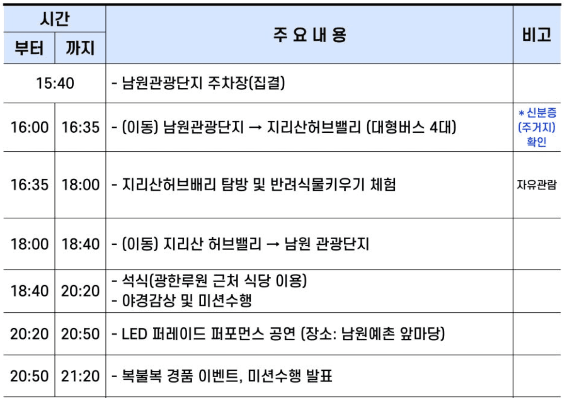 남원 달의 정원에서 펼쳐지는 남원 야(夜)밤 투어