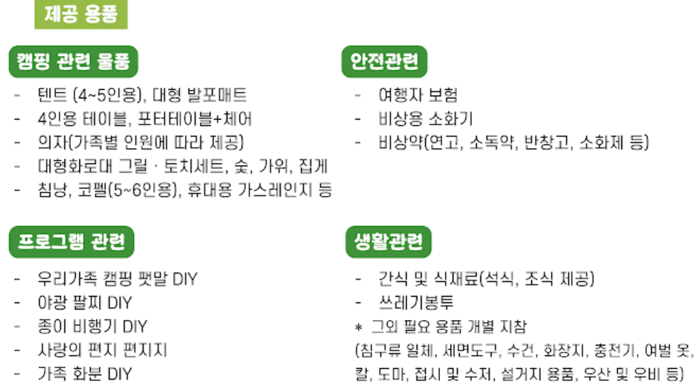 충북 음성군 삼성면 가족힐링캠핑 참가자 모집 