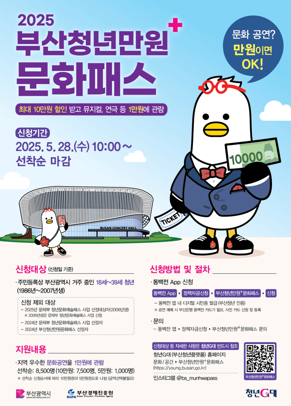2025년 부산청년만원+문화패스 : 문화공연 관람 지원 (선착순)