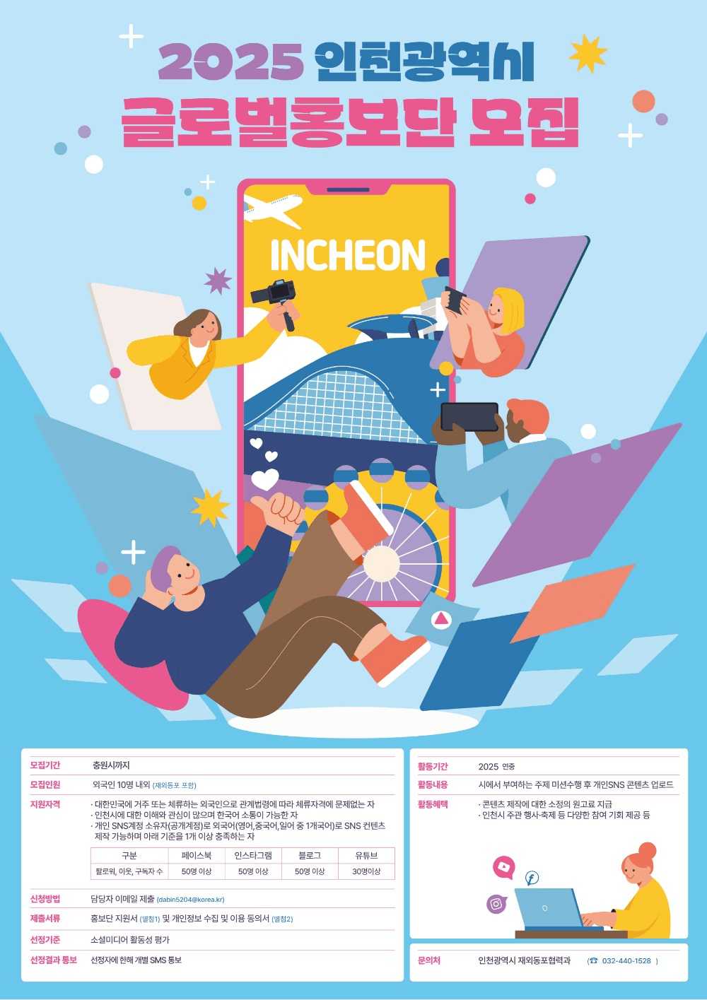 2025 인천광역시 글로벌 홍보단 추가모집 (외국인 재외동포 대상)