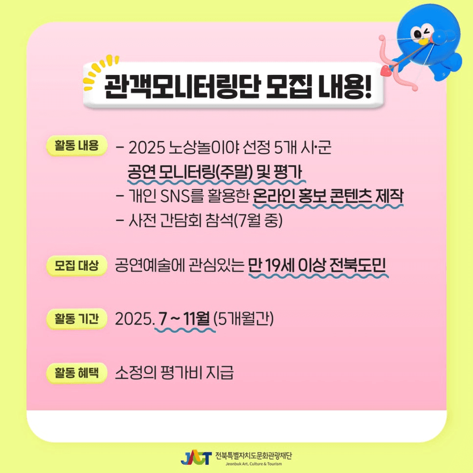 2025 거리극축제 노상놀이야 관객모니터링단 모집