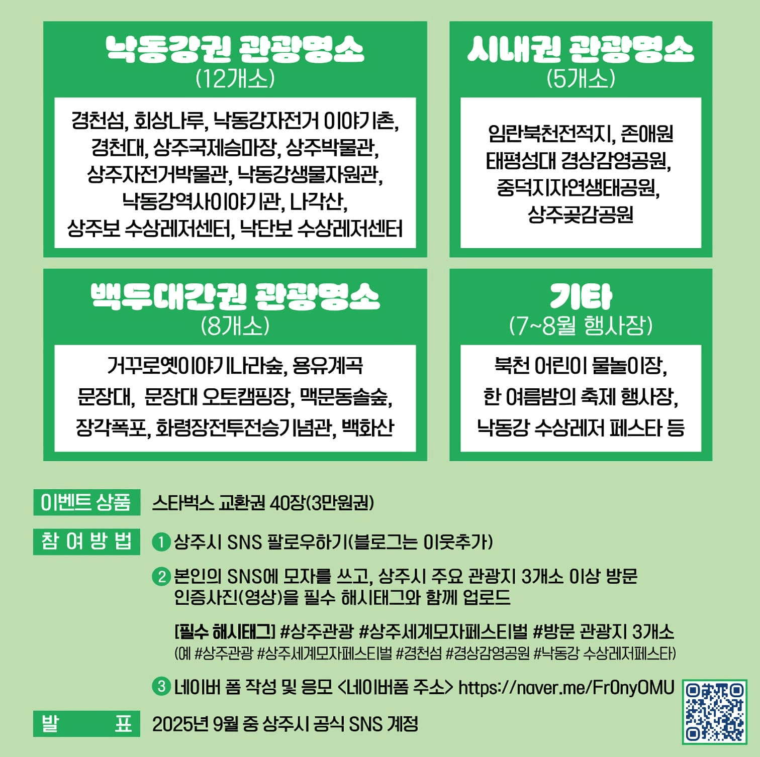 경북 상주 여름휴가 모자쓰고 어디까지 가봤니?