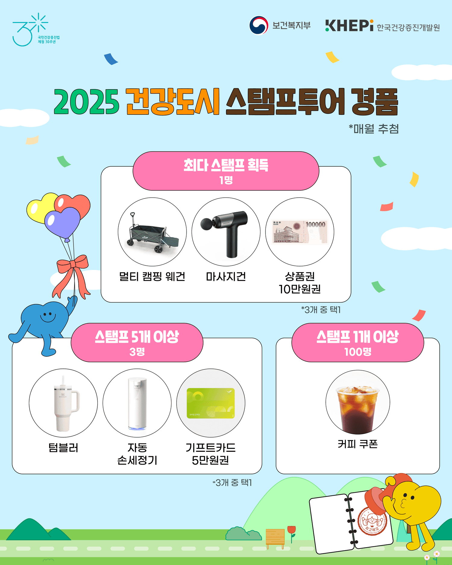 2025 워크온 건강도시 스탬프투어 (매월 추첨)