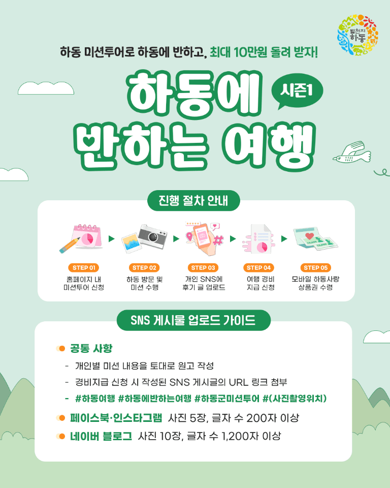 하동 미션투어로 반하고 최대 10만원 돌려받기! (반하는 여행 시즌1)