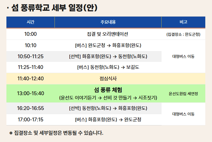 완도 섬 풍류학교 : 고산 윤선도의 낙원 보길도에서 즐기는 여름방학 (선착순 - 조기 모집종료)