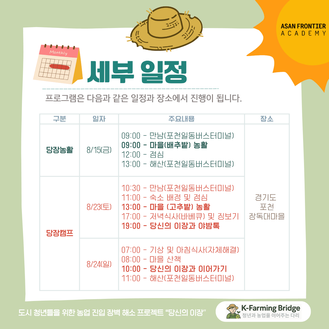 (모집연장) 도시 청년을 위한 농부테스트 1박2일 떠나기! 포천 농부어때?