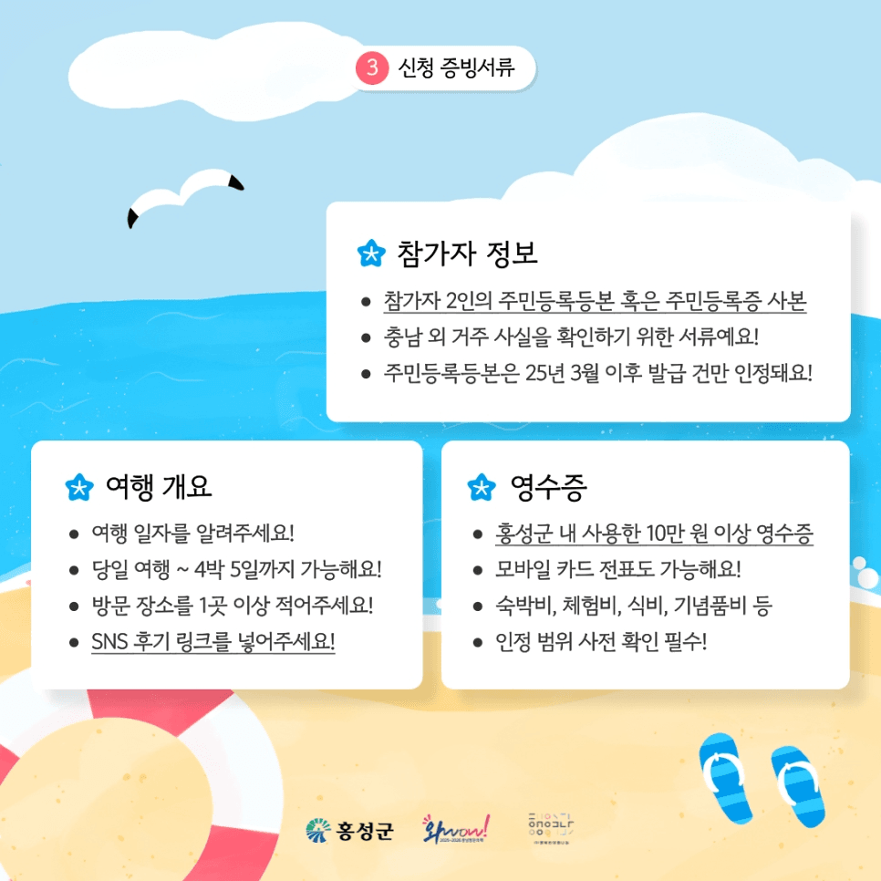 2025 홍성 여행지원금, 여름철 여행비 반값 쏩니다 (선착순)