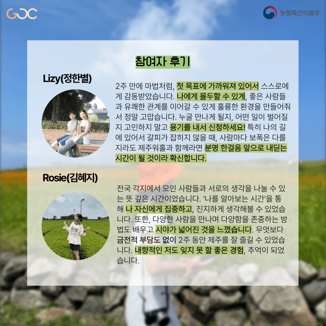 2025년 제주 워홀로 즐기는 로컬생활 1~3기 모집