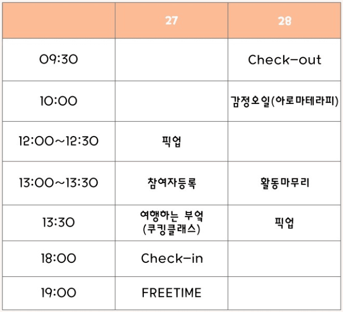 청년을 위한 보성 1박 2일 '일상 쉼'