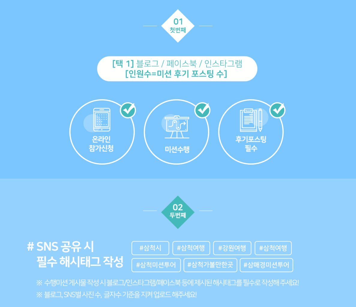 (선착순 200명!) 삼척 삼매경 미션투어, 여행지원금 받고 떠나기