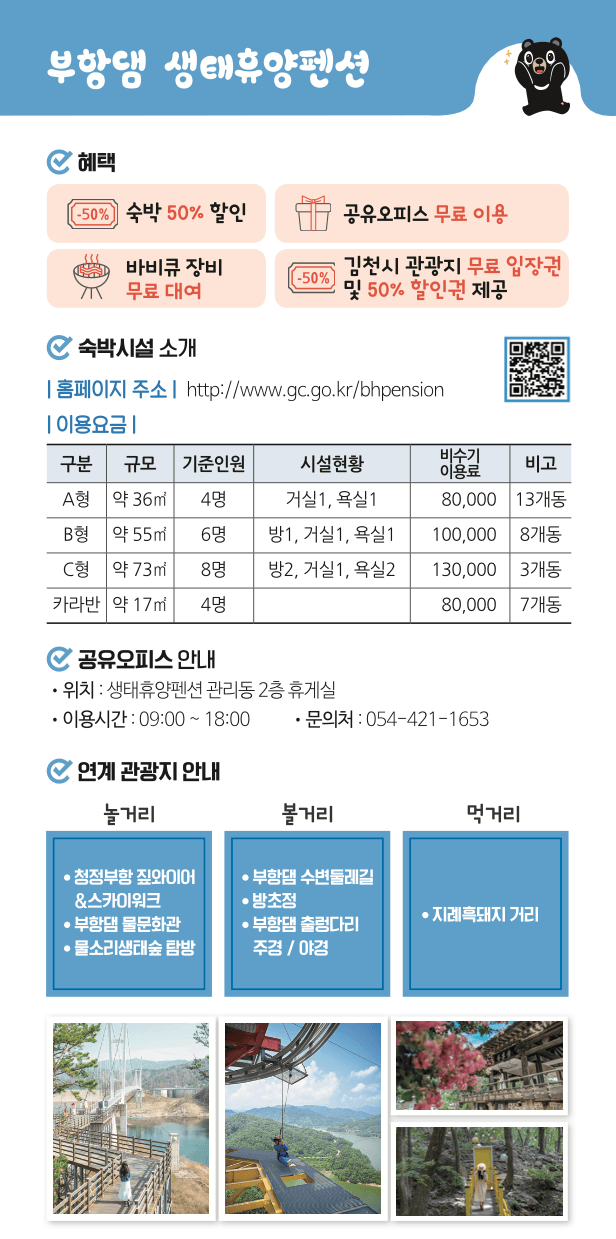 3박 4일의 워케이션 in 김천 - 숙박비 최대 50% 지원, 공유오피스, 여행 할인권 제공