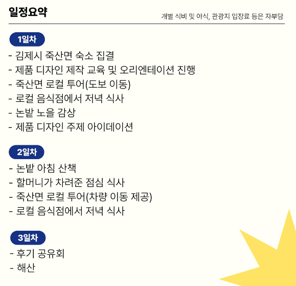 김제 2박 3일 로컬 여행을 통해 얻은 영감으로, 제품 디자인하기
