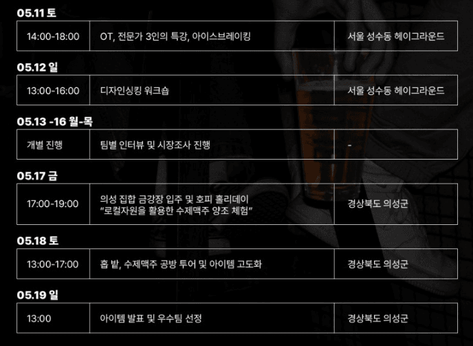 의성 로컬 주류 창업 아이디어 부트캠프 <술술투어> 참가자 모집