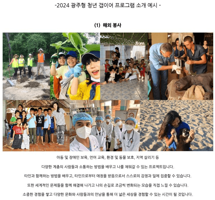 광주 청년 갭이어, 내가 직접 기획하고 실행해보는 나만의 갭이어 해외 프로젝트!