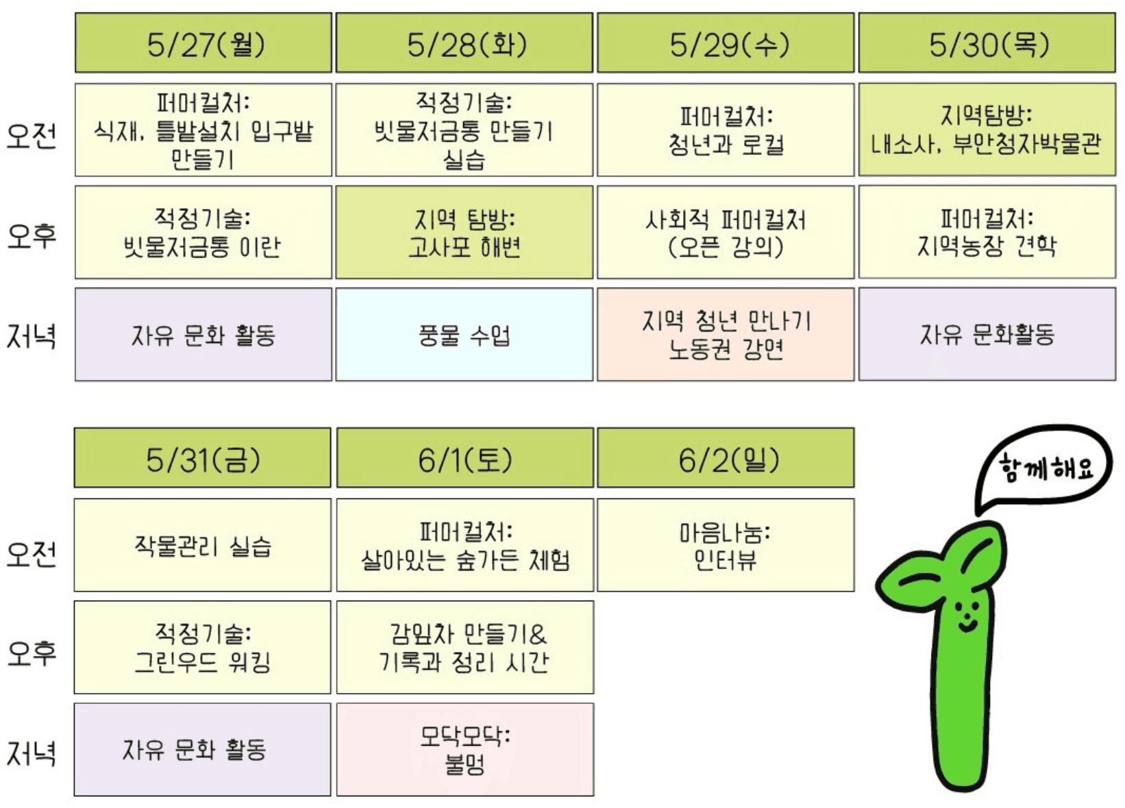 부안 변산면에서 2주동안 머물며 로컬 경험하기- 변산에 머뭄 1기, 퍼머컬처편