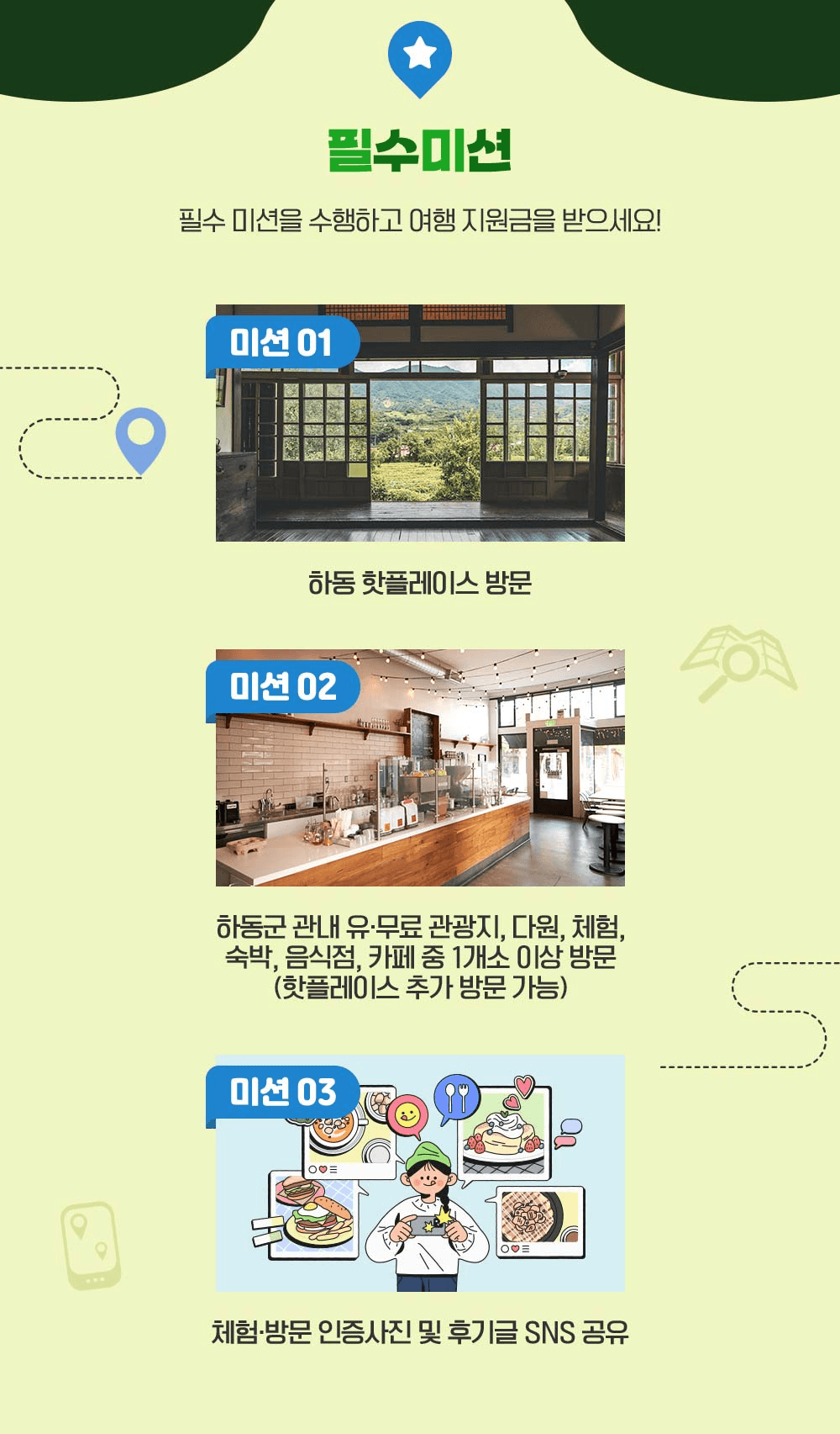 (조기모집종료되었습니다.) 하동 핫플레이스 방문하고 여행지원금 받기 (자유여행 미션투어) 