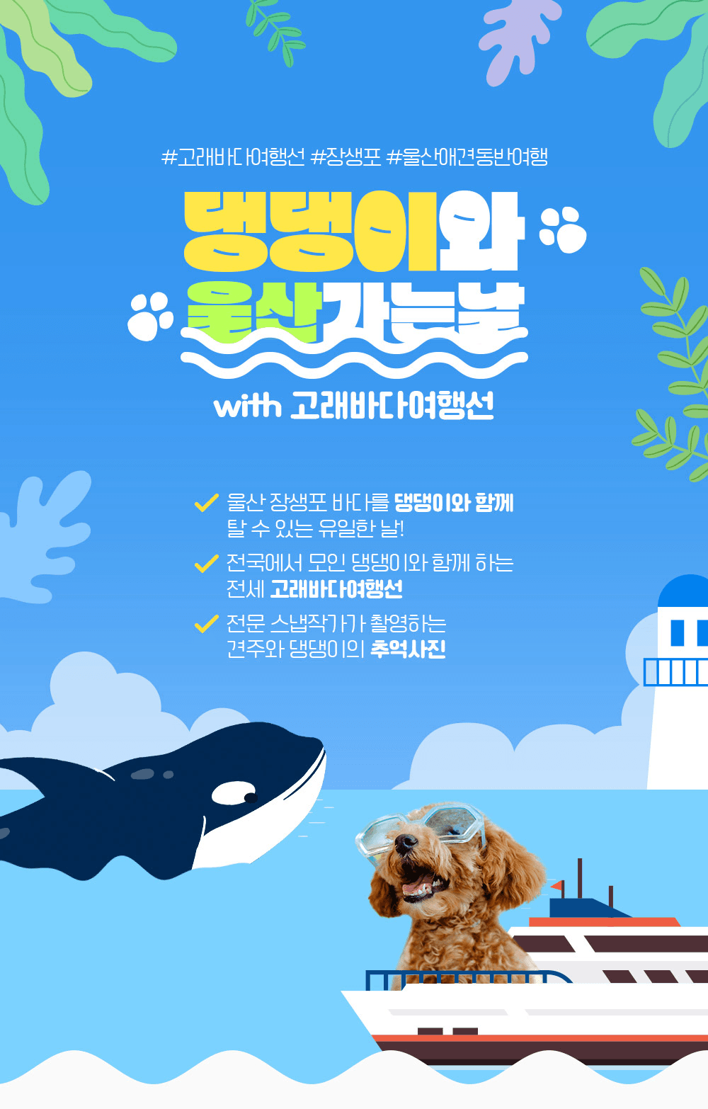 울산 장생포 바다를 댕댕이와 함께하는 투어 (with 고래바다여행선)