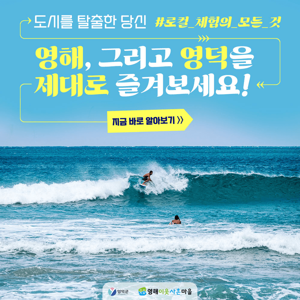 [2기 OPEN] 도시 탈출을 돕는 뚜벅이 브로커 2기, 영덕 살아보기