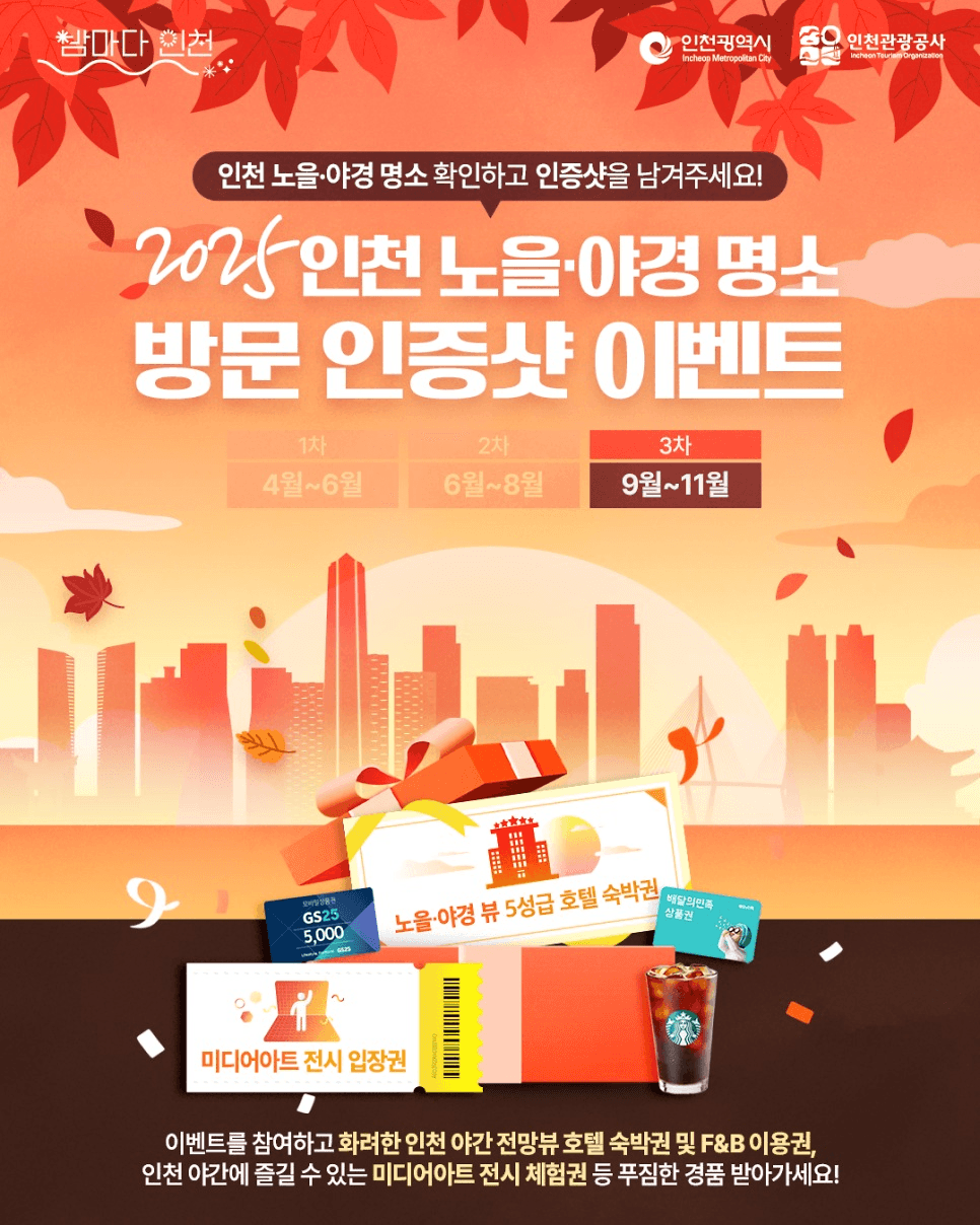 2025 인천 노을·야경 명소 인증샷 이벤트 (1~3차)