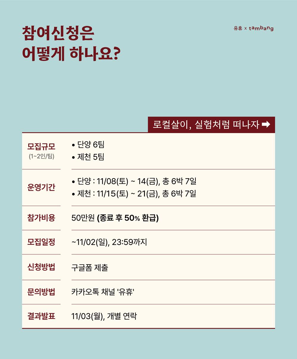 나를 실험하는 일주일, 단양•제천 살아보기