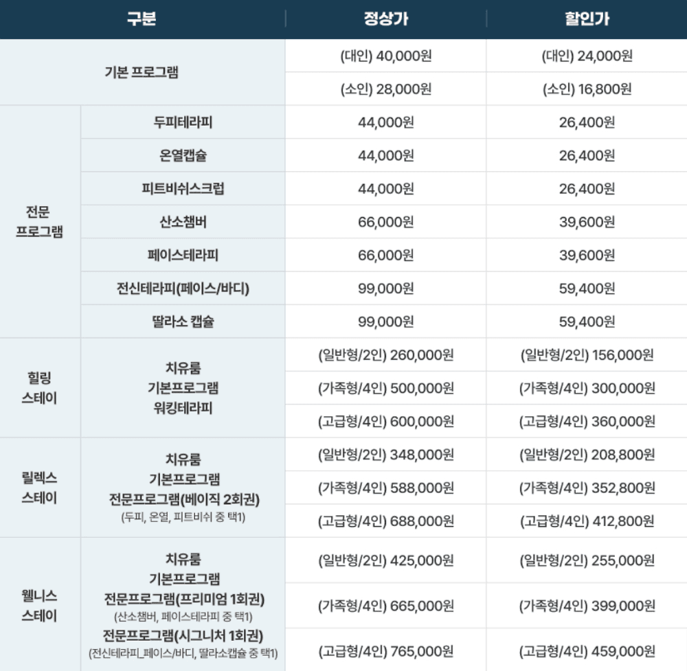 태안 해양치유센터 개관 기념 할인 이벤트
