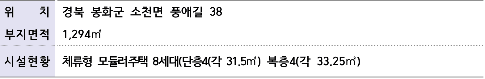 봉화애살래 2026 : 체류형 귀농인의 집 입주자 모집