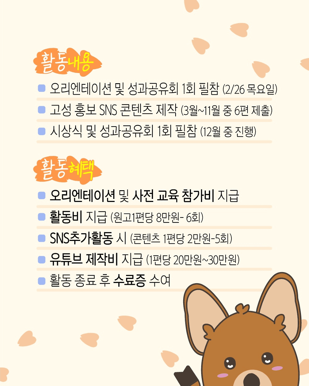 고성 서포터즈 고라니 2기