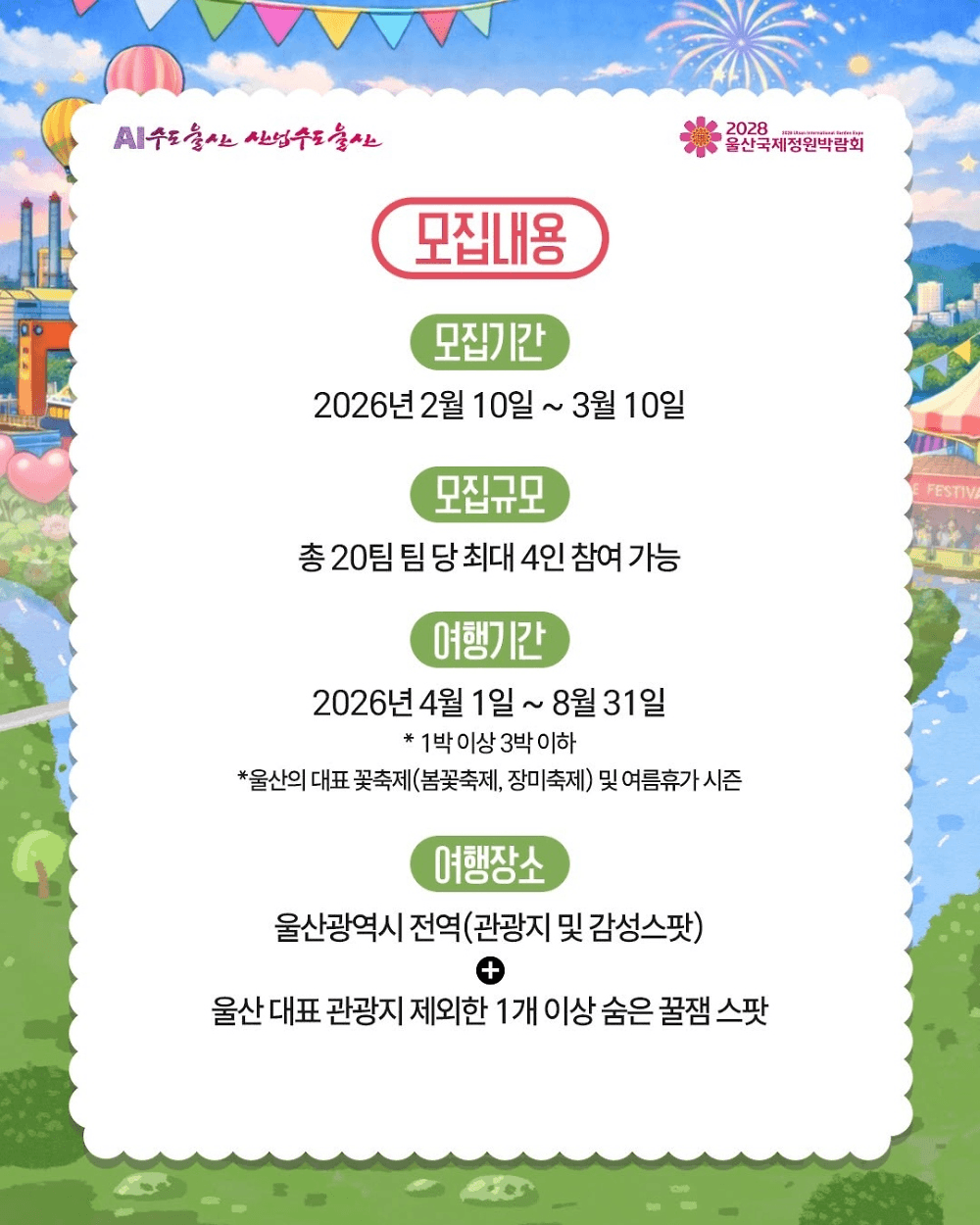 울산 여행지원금 2026 | 꿀잼찾기 프로젝트 잼잼발굴단