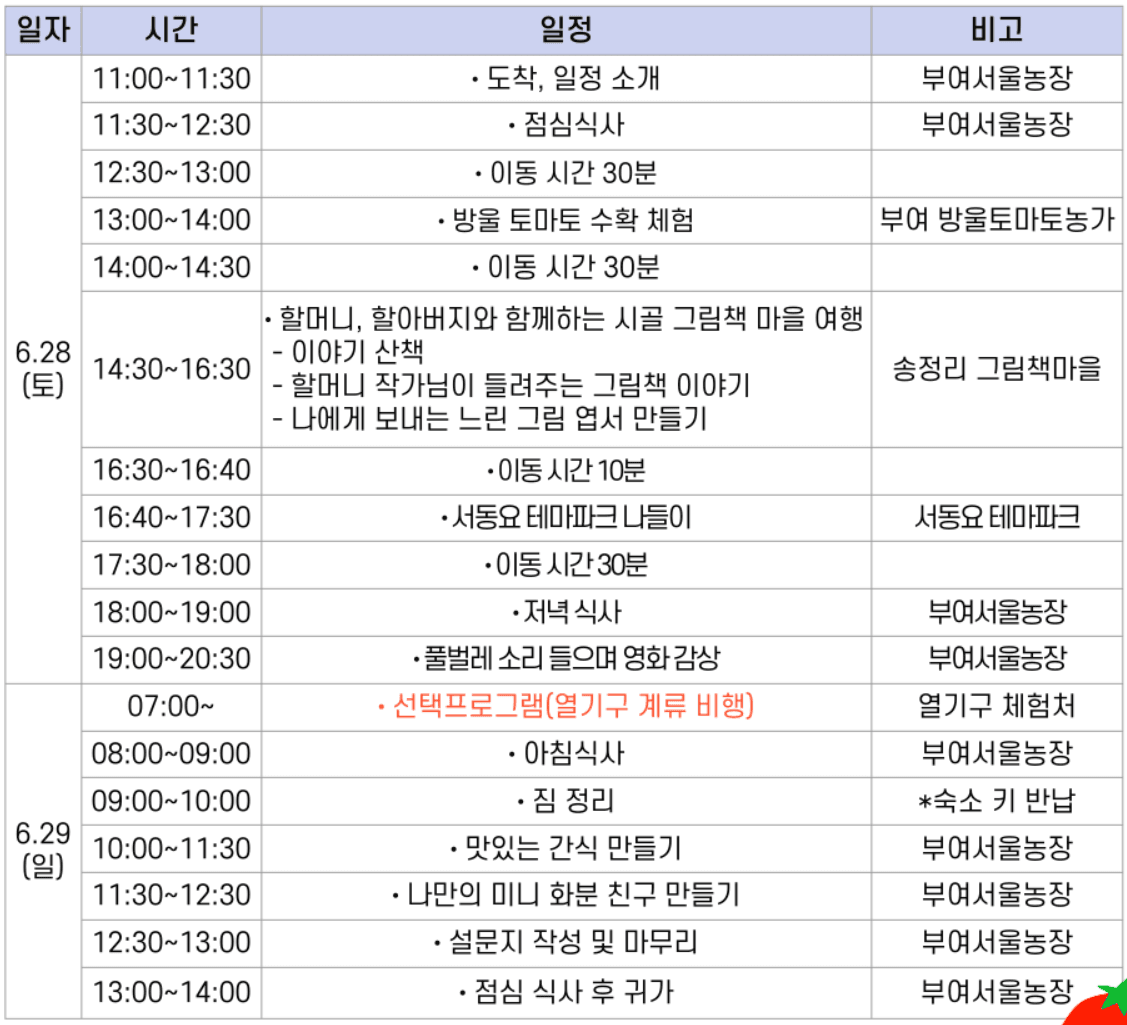 한부모가족과 함께하는 서울농장 부여 1박2일 농촌체험 (선착순)