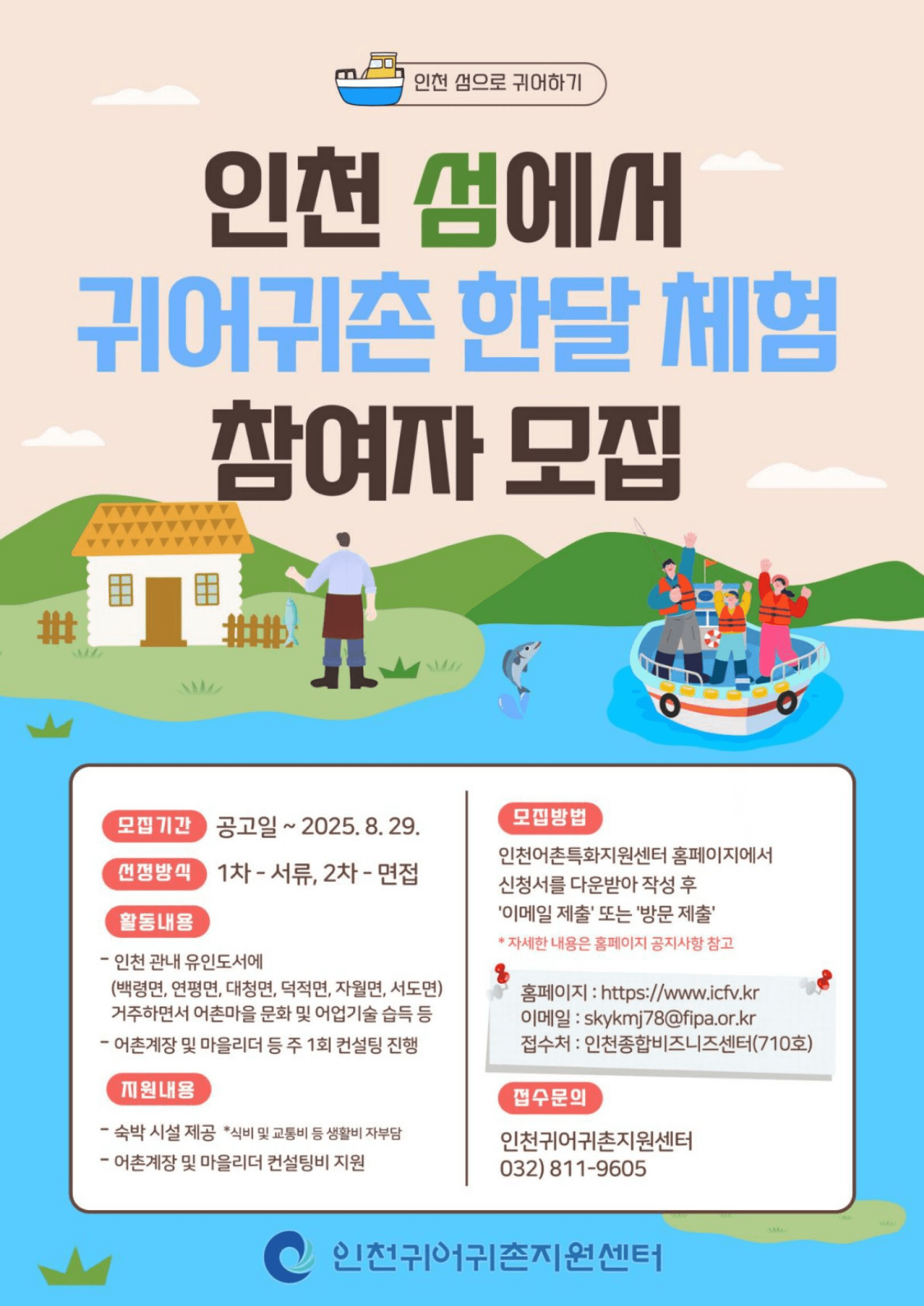 2025 인천 섬으로 귀어하기 프로그램 참여자 모집