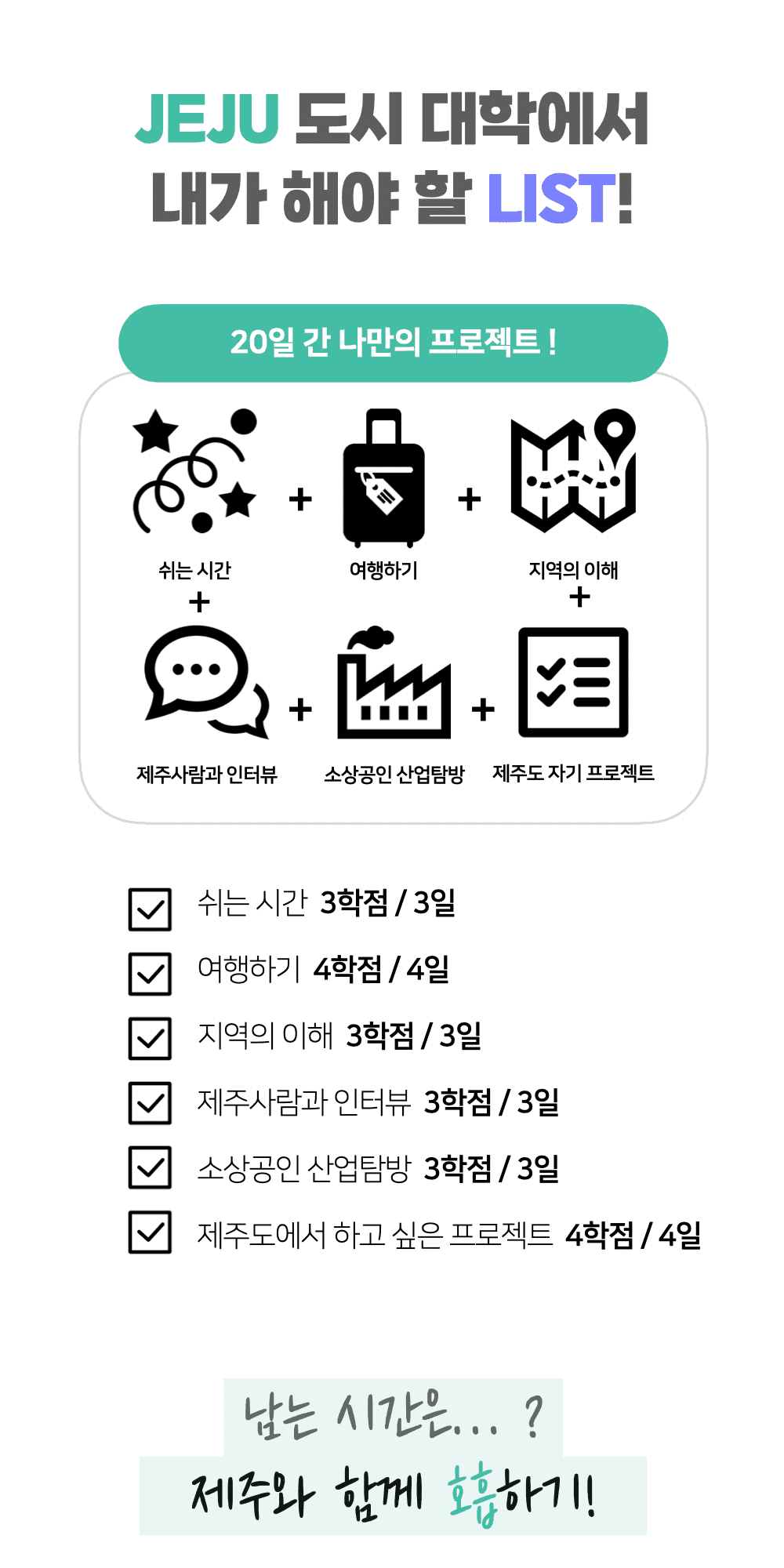 제주여행 항공권, 호텔, 장학금 지원받고 3주살기 - 2024 제주도시대학 Break year (갭이어)