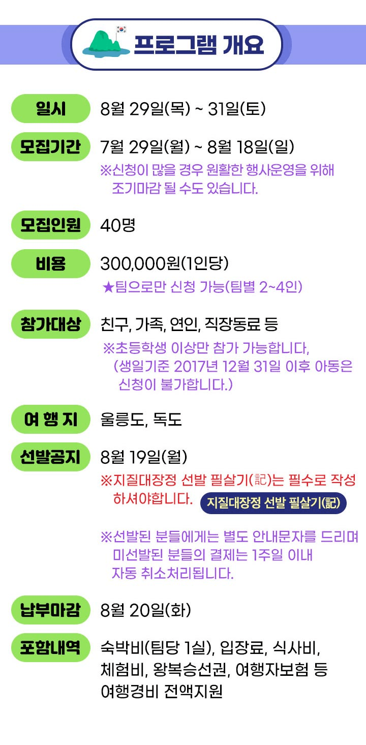 2024 울릉도·독도 2박3일 지질대장정 참가자 모집